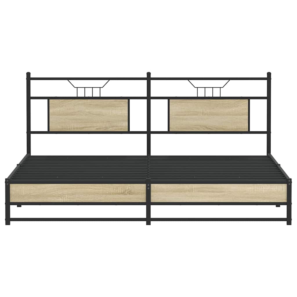 Bettgestell ohne Matratze Sonoma-Eiche 160x200 cm Holzwerkstoff