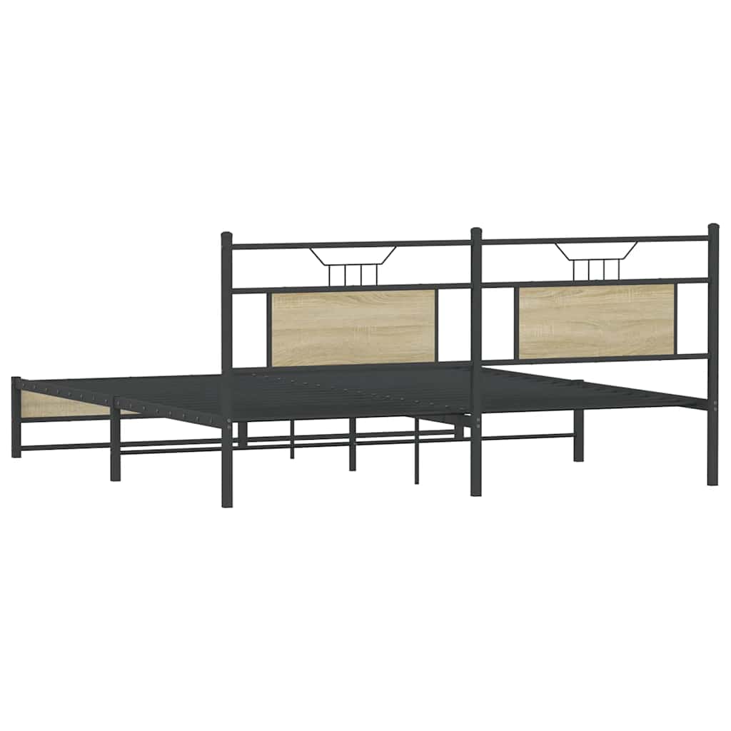 Bettgestell ohne Matratze Sonoma-Eiche 160x200 cm Holzwerkstoff