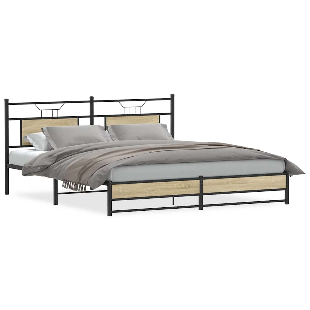 Bettgestell ohne Matratze Sonoma-Eiche 160x200 cm Holzwerkstoff