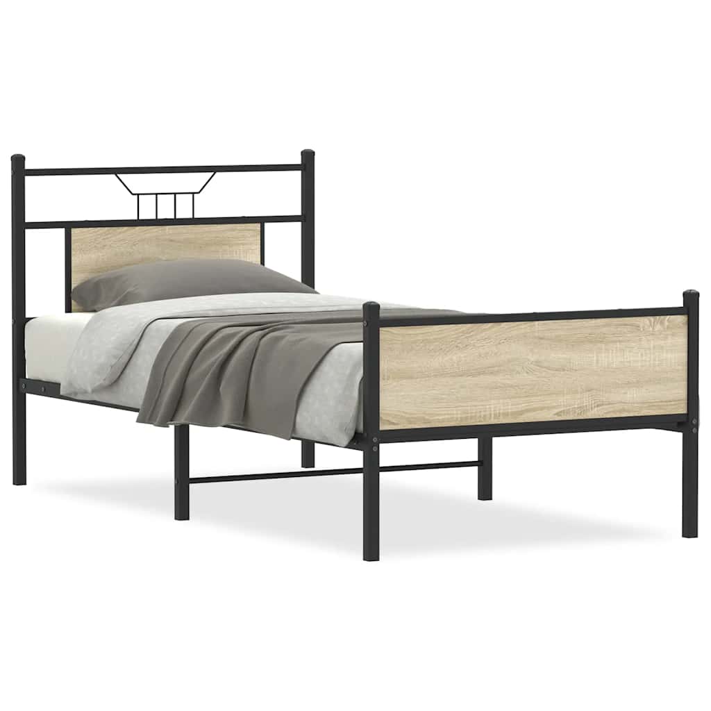 Bettgestell ohne Matratze Sonoma-Eiche 75x190 cm Holzwerkstoff