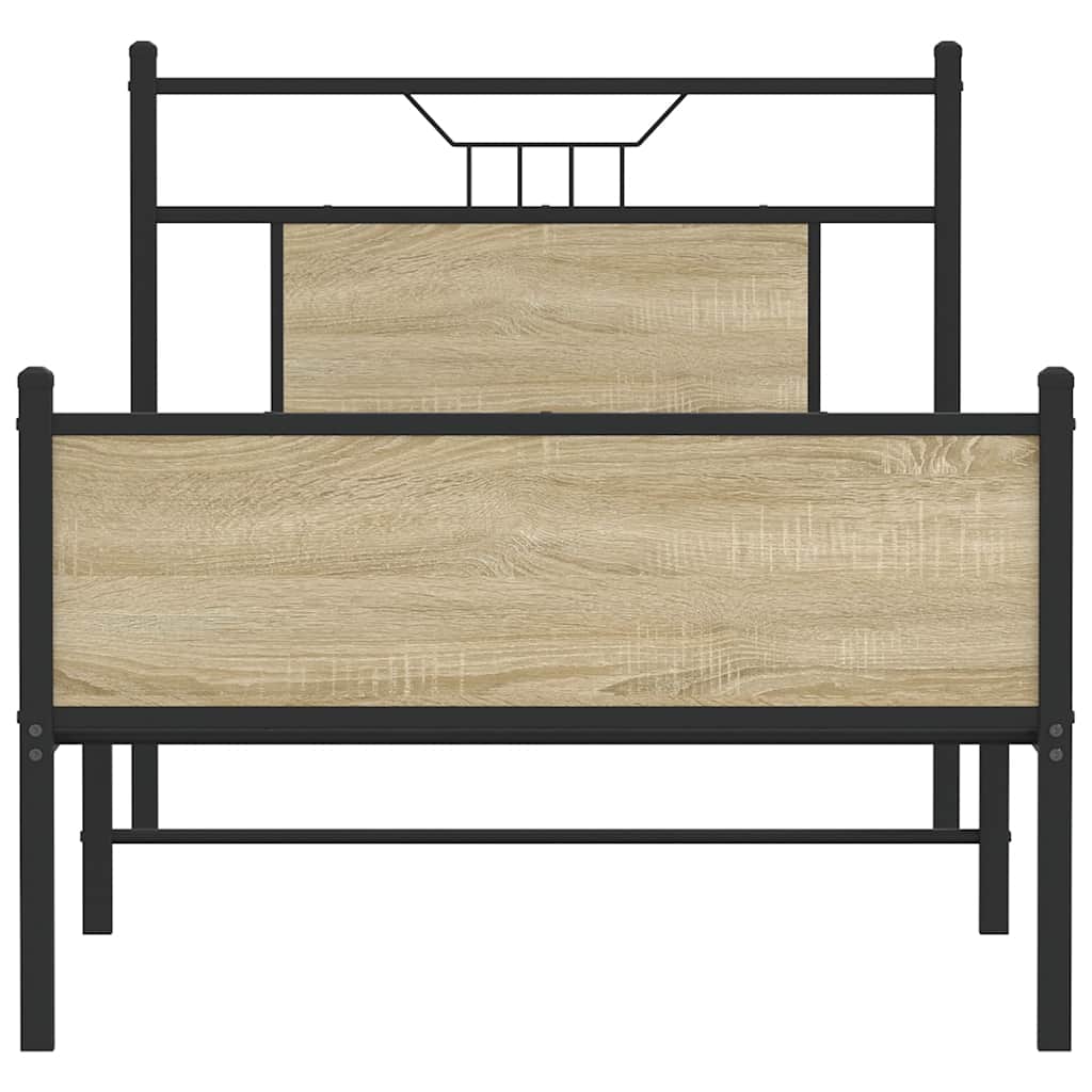 Bettgestell ohne Matratze Sonoma-Eiche 75x190 cm Holzwerkstoff