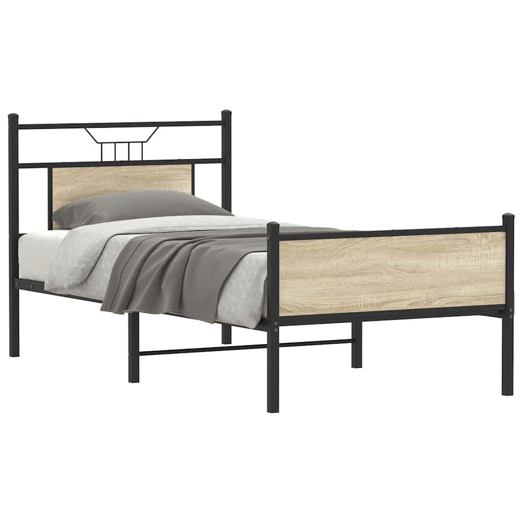 Bettgestell ohne Matratze Sonoma-Eiche 75x190 cm Holzwerkstoff