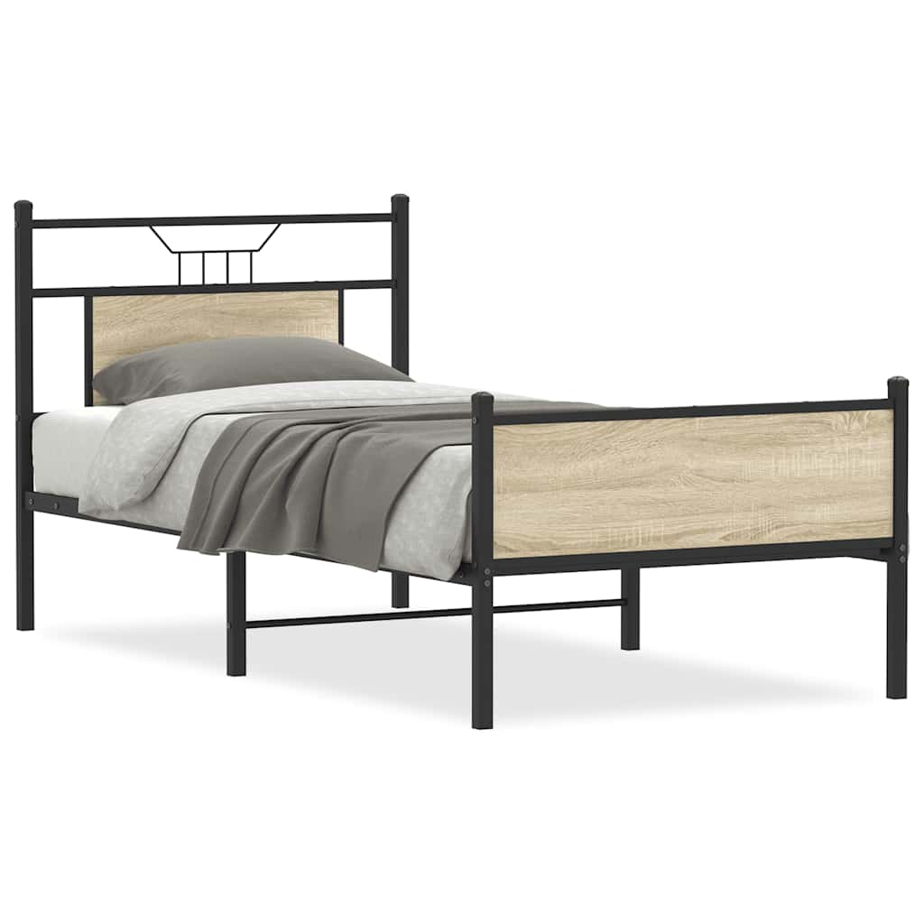 Bettgestell ohne Matratze Sonoma-Eiche 80x200 cm Holzwerkstoff