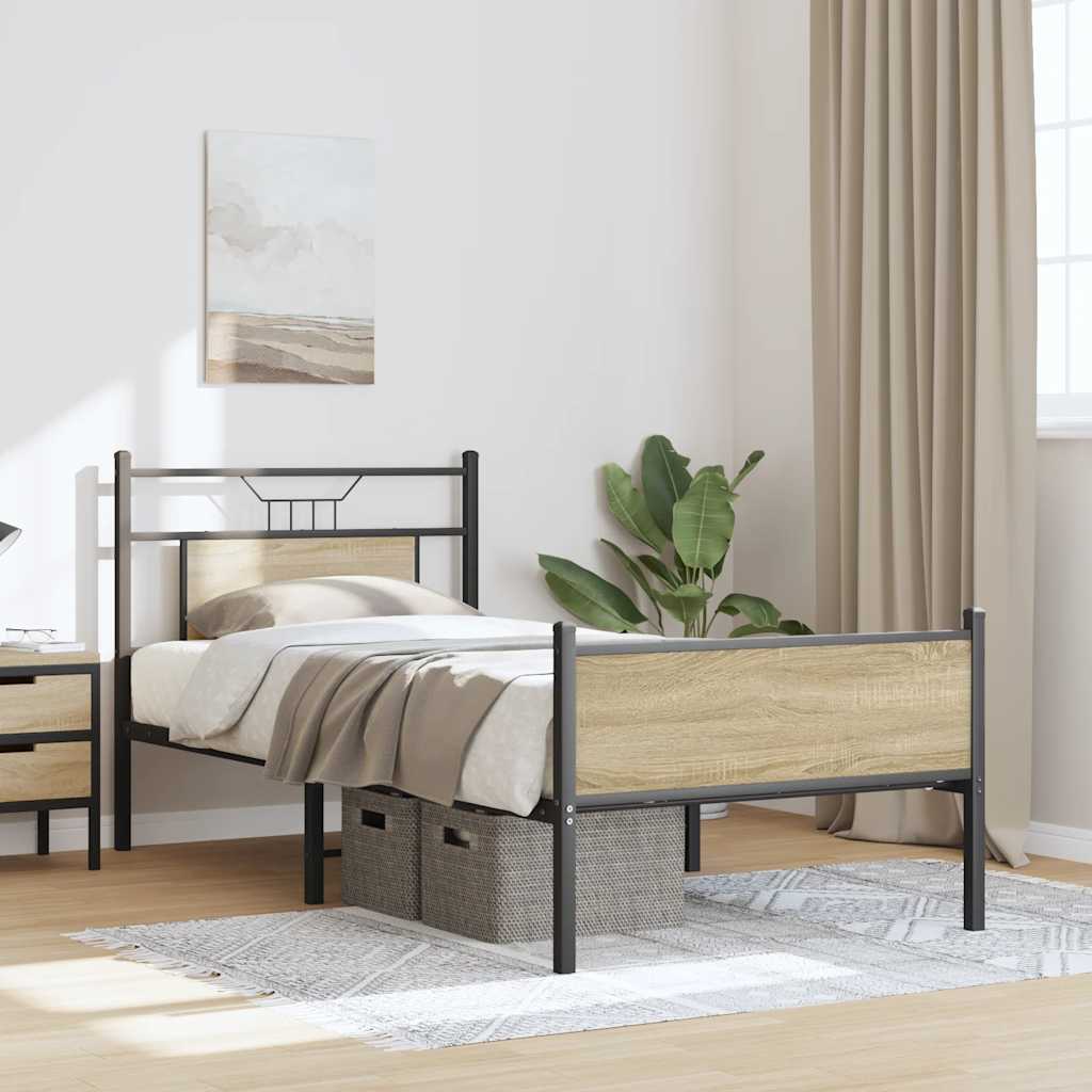 Bettgestell ohne Matratze Sonoma-Eiche 80x200 cm Holzwerkstoff