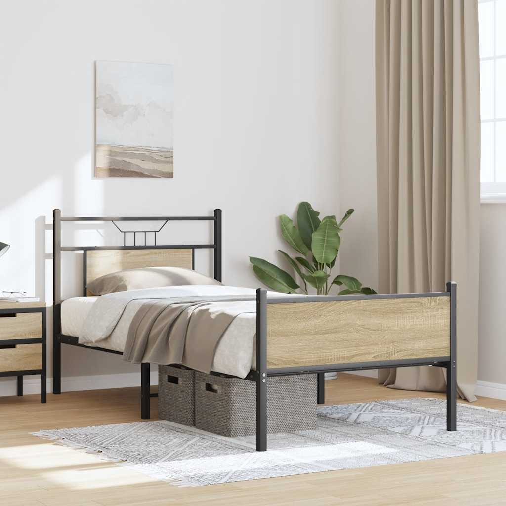 Bettgestell ohne Matratze Sonoma-Eiche 90x190 cm Holzwerkstoff
