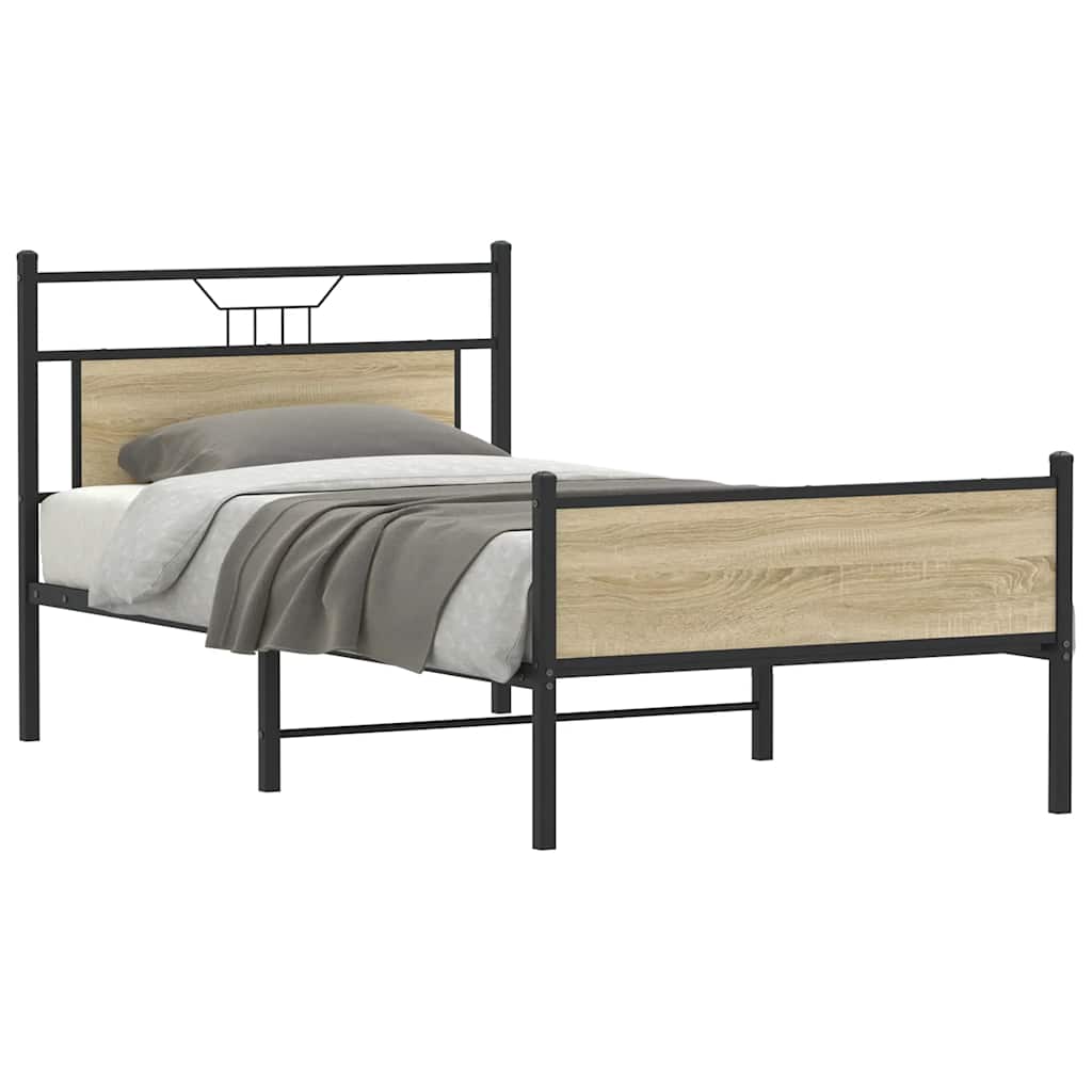 Bettgestell ohne Matratze Sonoma-Eiche 100x190 cm Holzwerkstoff