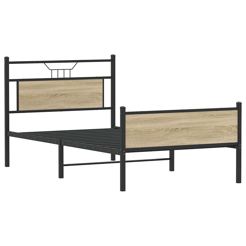 Bettgestell ohne Matratze Sonoma-Eiche 100x200 cm Holzwerkstoff