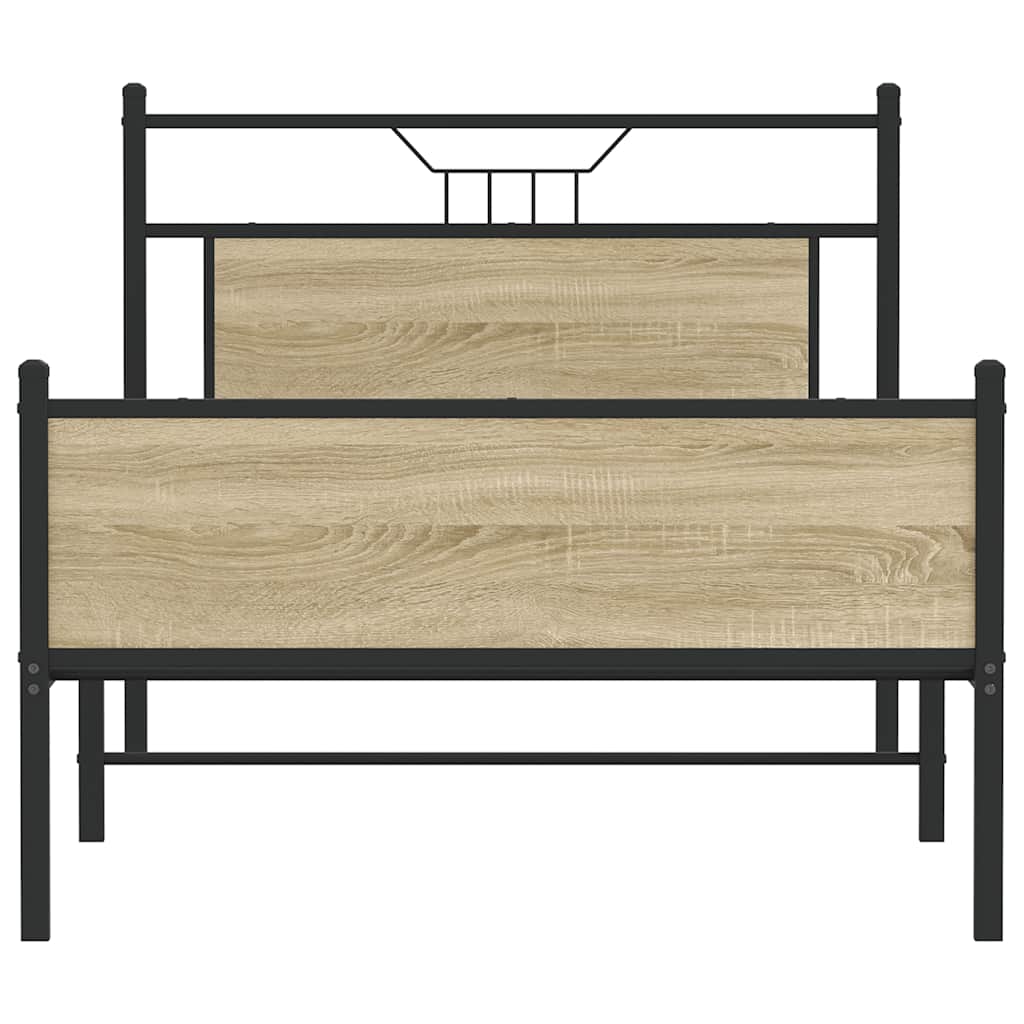 Bettgestell ohne Matratze Sonoma-Eiche 100x200 cm Holzwerkstoff
