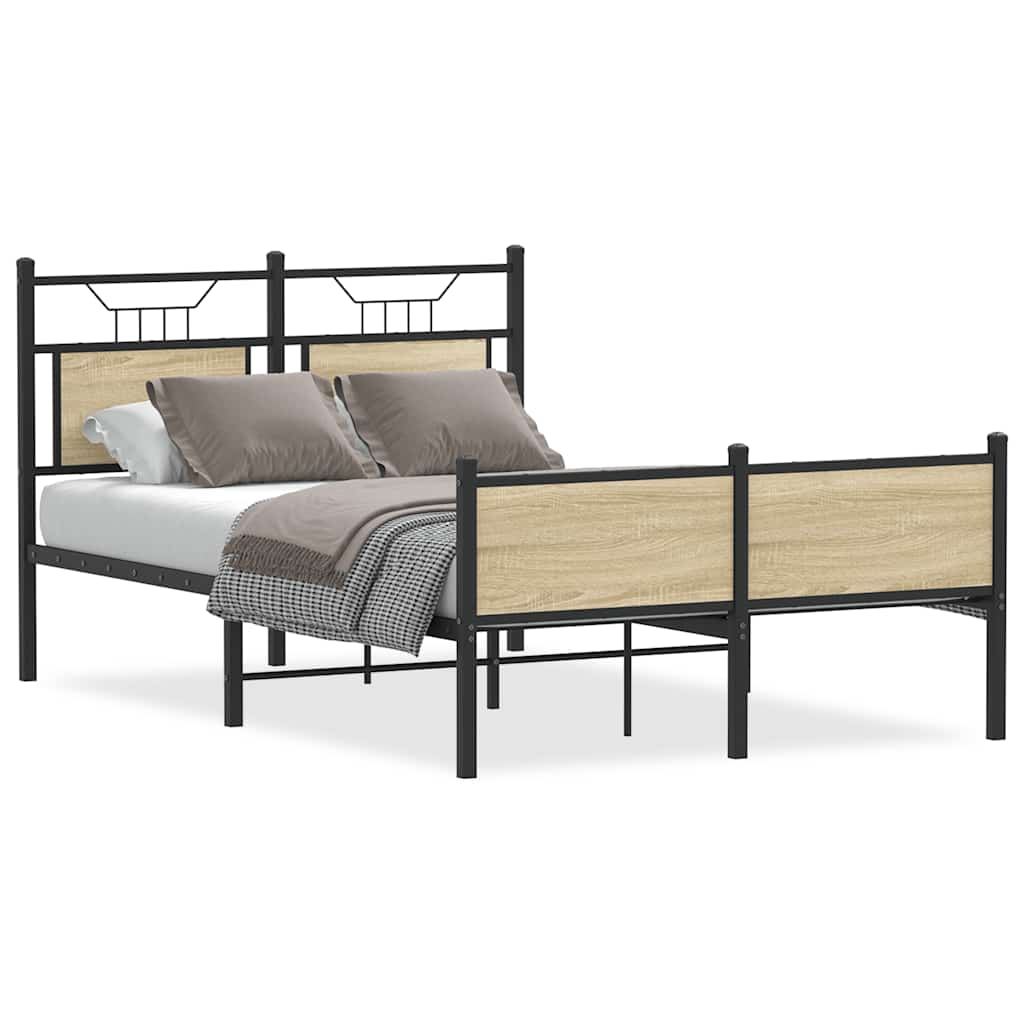 Bettgestell ohne Matratze Sonoma-Eiche 120x190 cm Holzwerkstoff