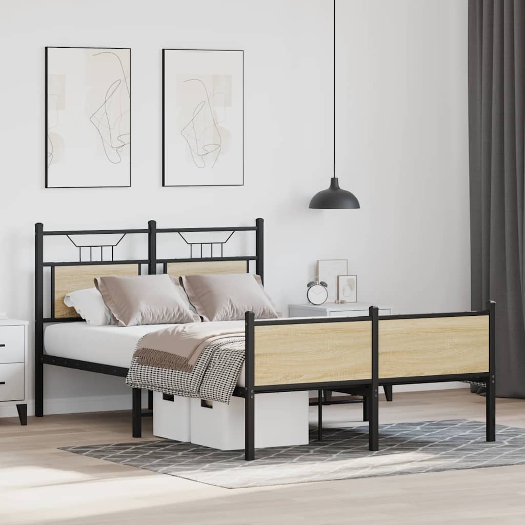 Bettgestell ohne Matratze Sonoma-Eiche 120x190 cm Holzwerkstoff