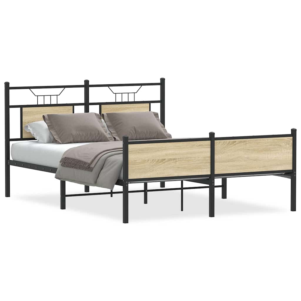 Bettgestell ohne Matratze Sonoma-Eiche 137x190 cm Holzwerkstoff