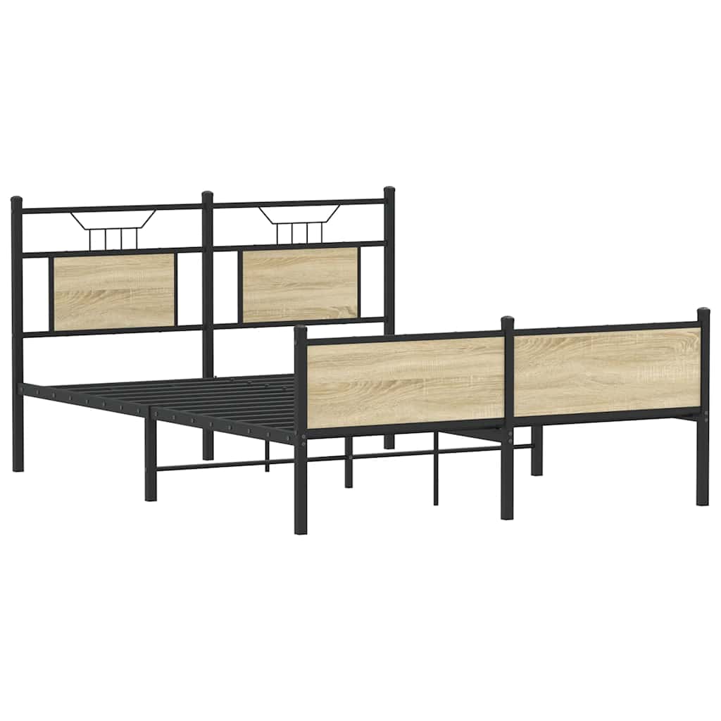 Bettgestell ohne Matratze Sonoma-Eiche 137x190 cm Holzwerkstoff