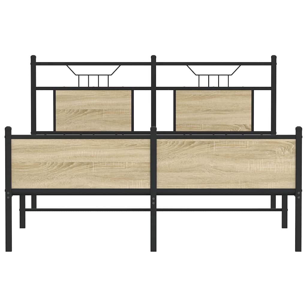 Bettgestell ohne Matratze Sonoma-Eiche 137x190 cm Holzwerkstoff