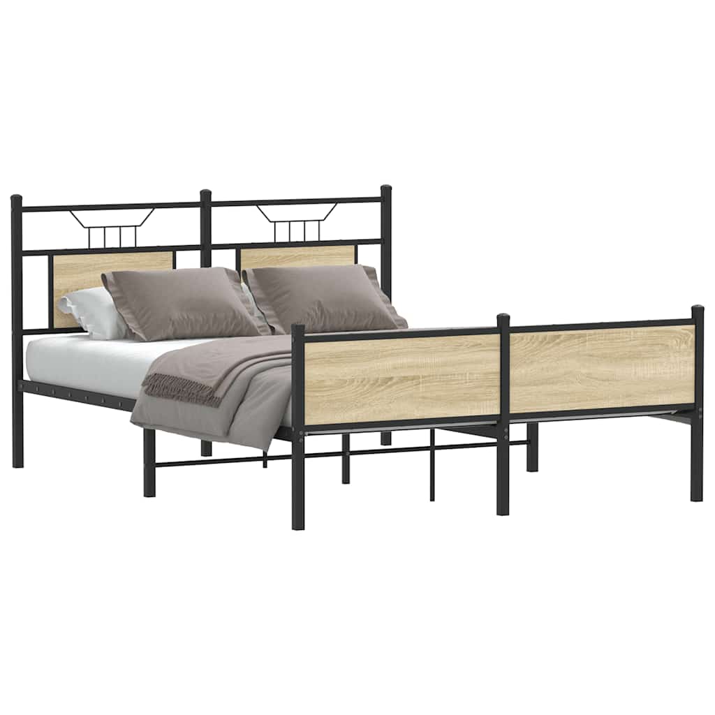 Bettgestell ohne Matratze Sonoma-Eiche 140x190 cm Holzwerkstoff