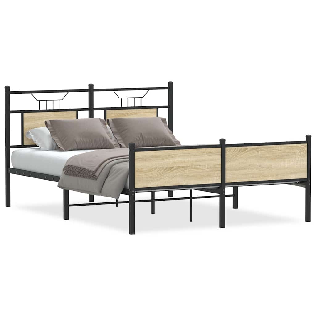Bettgestell ohne Matratze Sonoma-Eiche 140x200 cm Holzwerkstoff