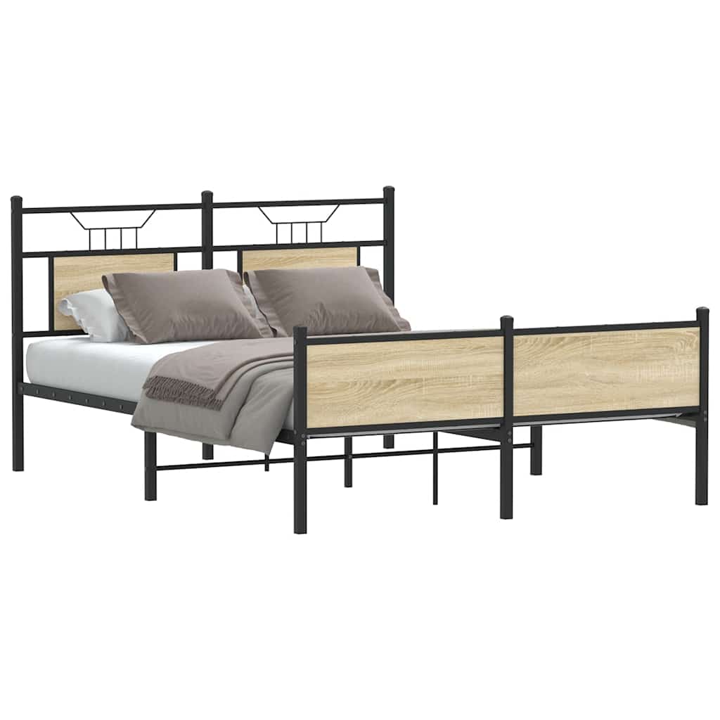 Bettgestell ohne Matratze Sonoma-Eiche 140x200 cm Holzwerkstoff
