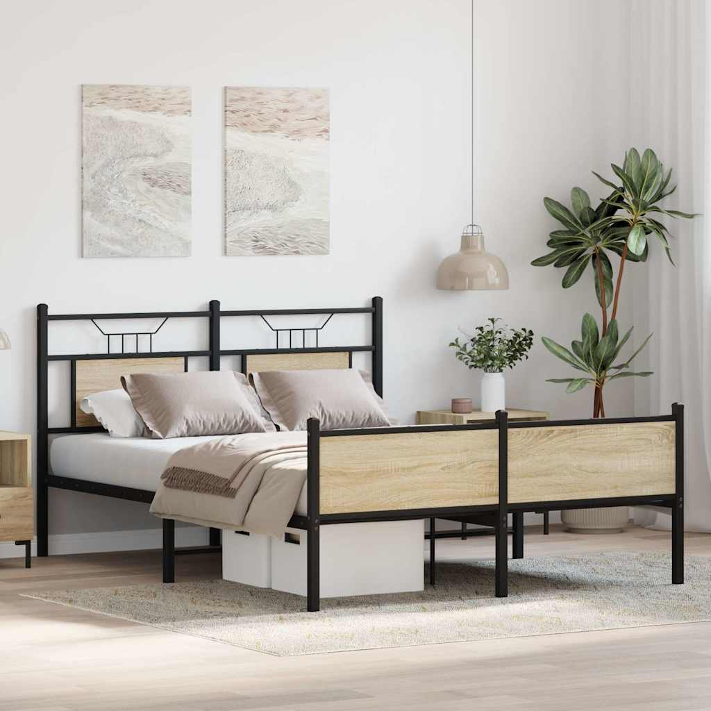 Bettgestell ohne Matratze Sonoma-Eiche 150x200 cm Holzwerkstoff
