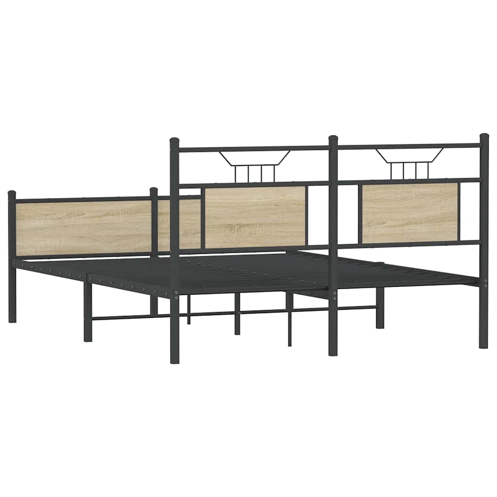 Bettgestell ohne Matratze Sonoma-Eiche 150x200 cm Holzwerkstoff