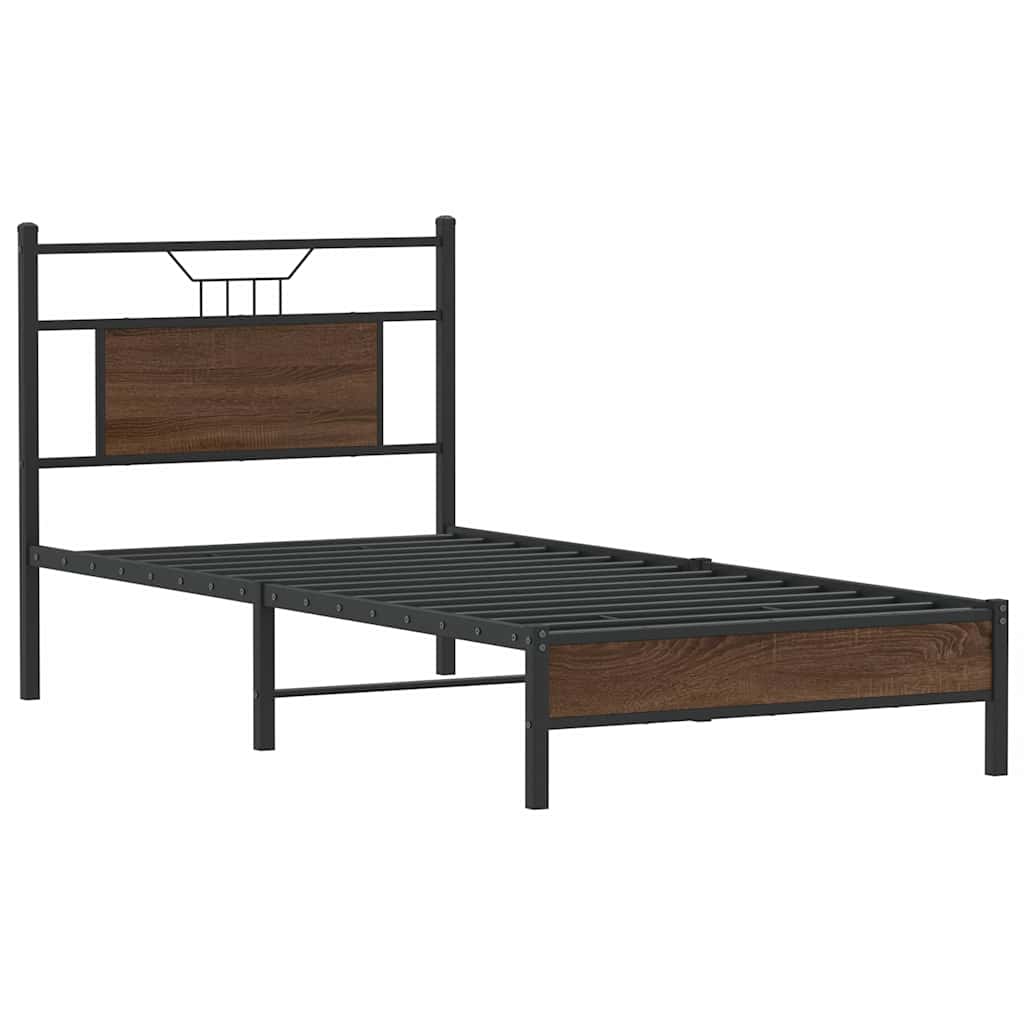 Bettgestell ohne Matratze Braun Eiche 80x200 cm Holzwerkstoff