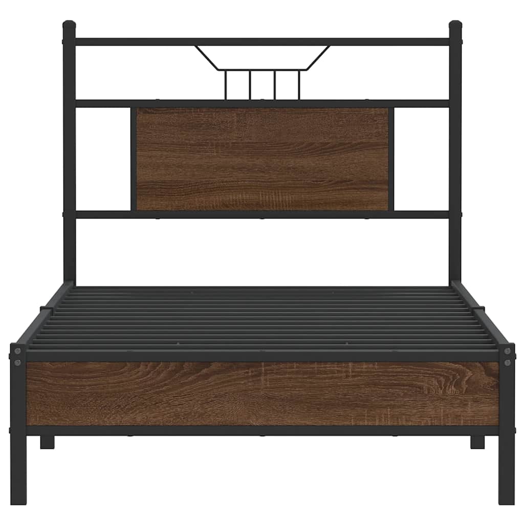 Bettgestell ohne Matratze Braun Eiche 80x200 cm Holzwerkstoff