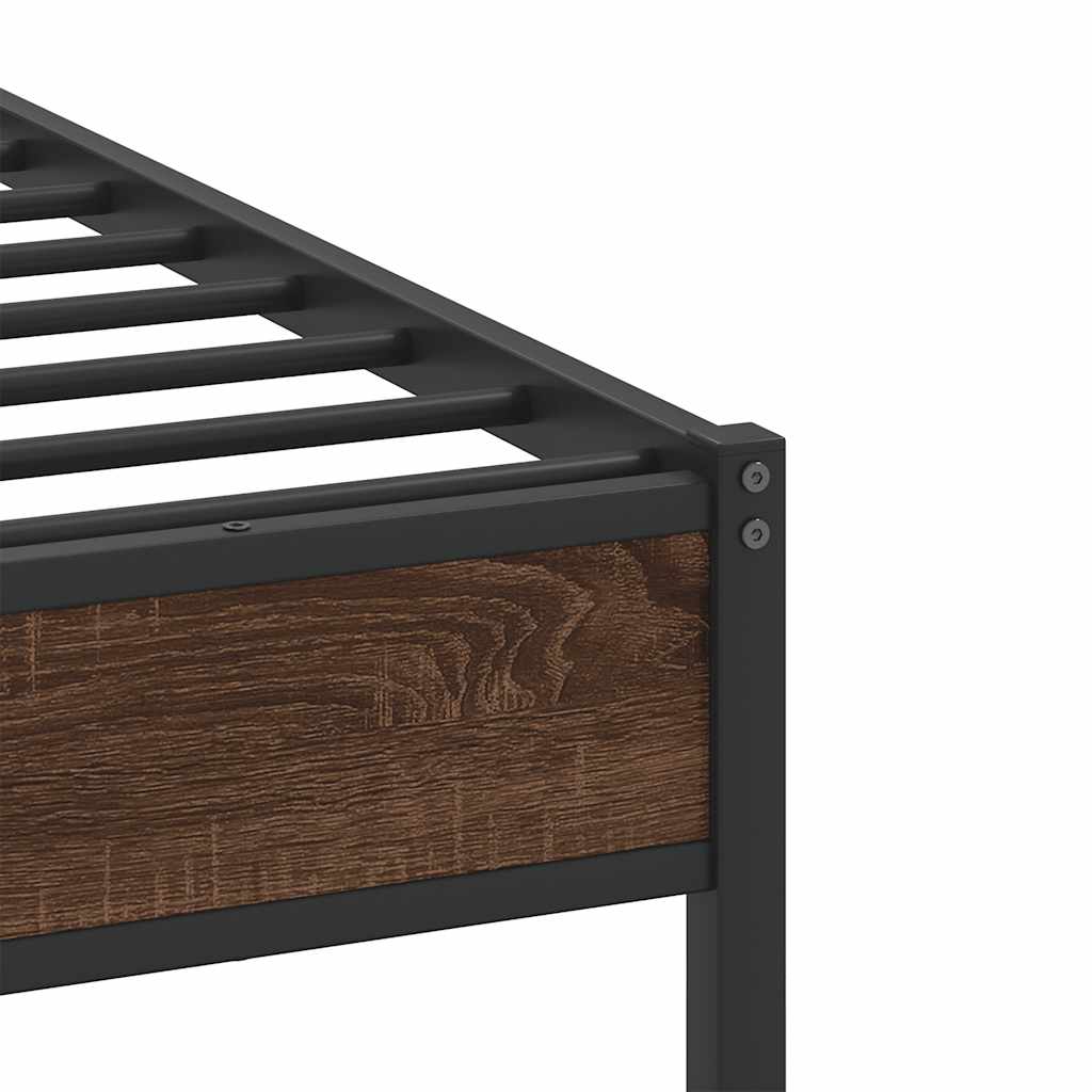 Bettgestell ohne Matratze Braun Eiche 80x200 cm Holzwerkstoff
