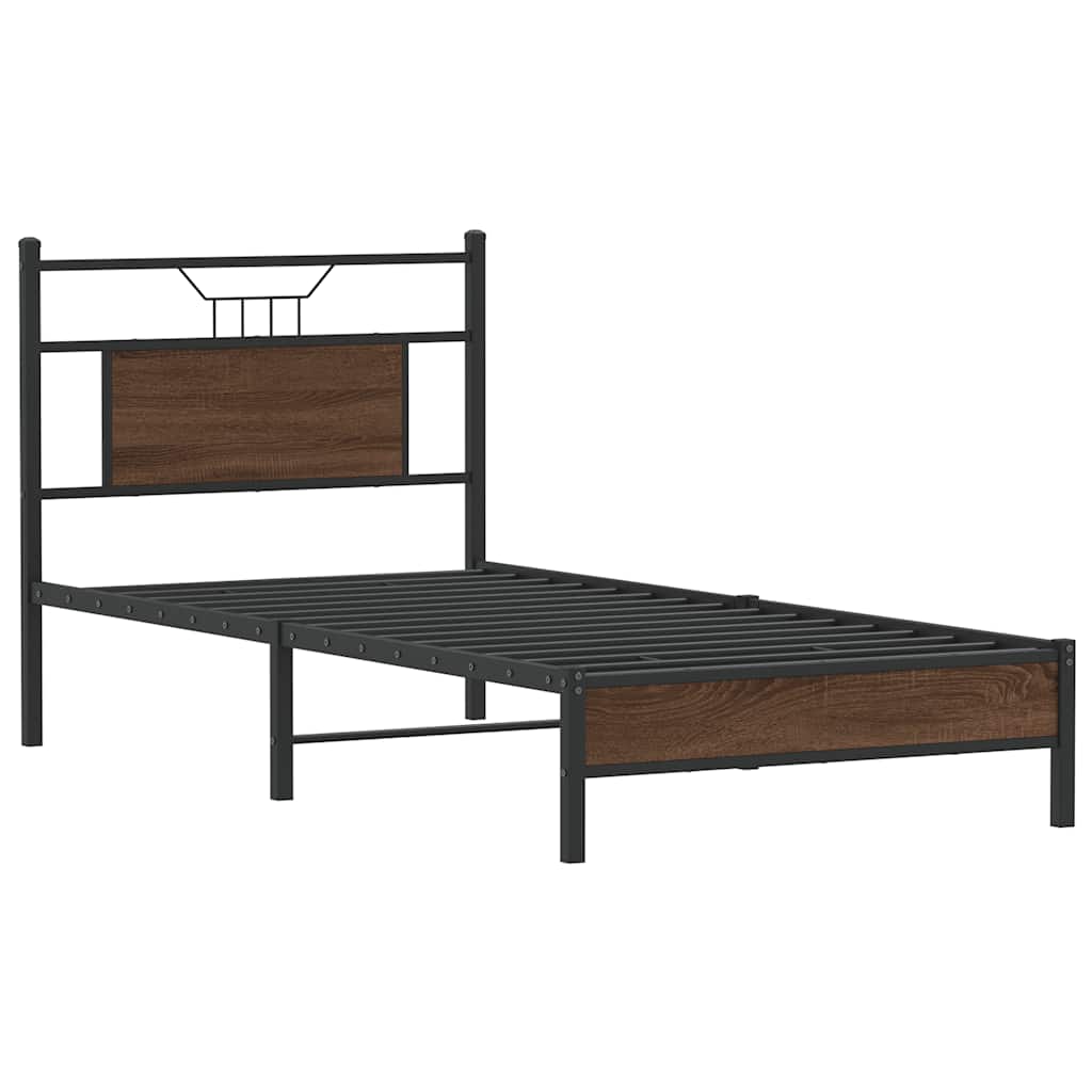 Bettgestell ohne Matratze Braun Eiche 90x190 cm Holzwerkstoff