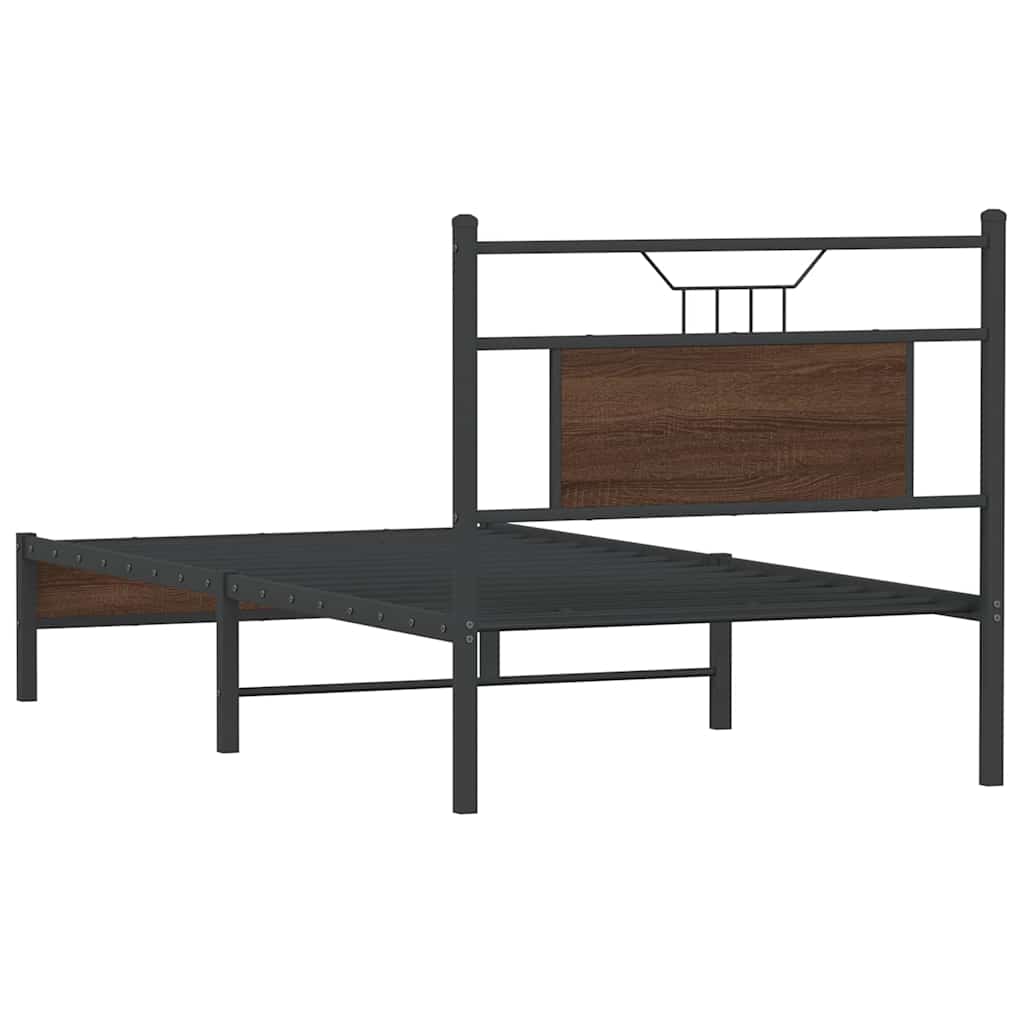 Bettgestell ohne Matratze Braun Eiche 90x190 cm Holzwerkstoff