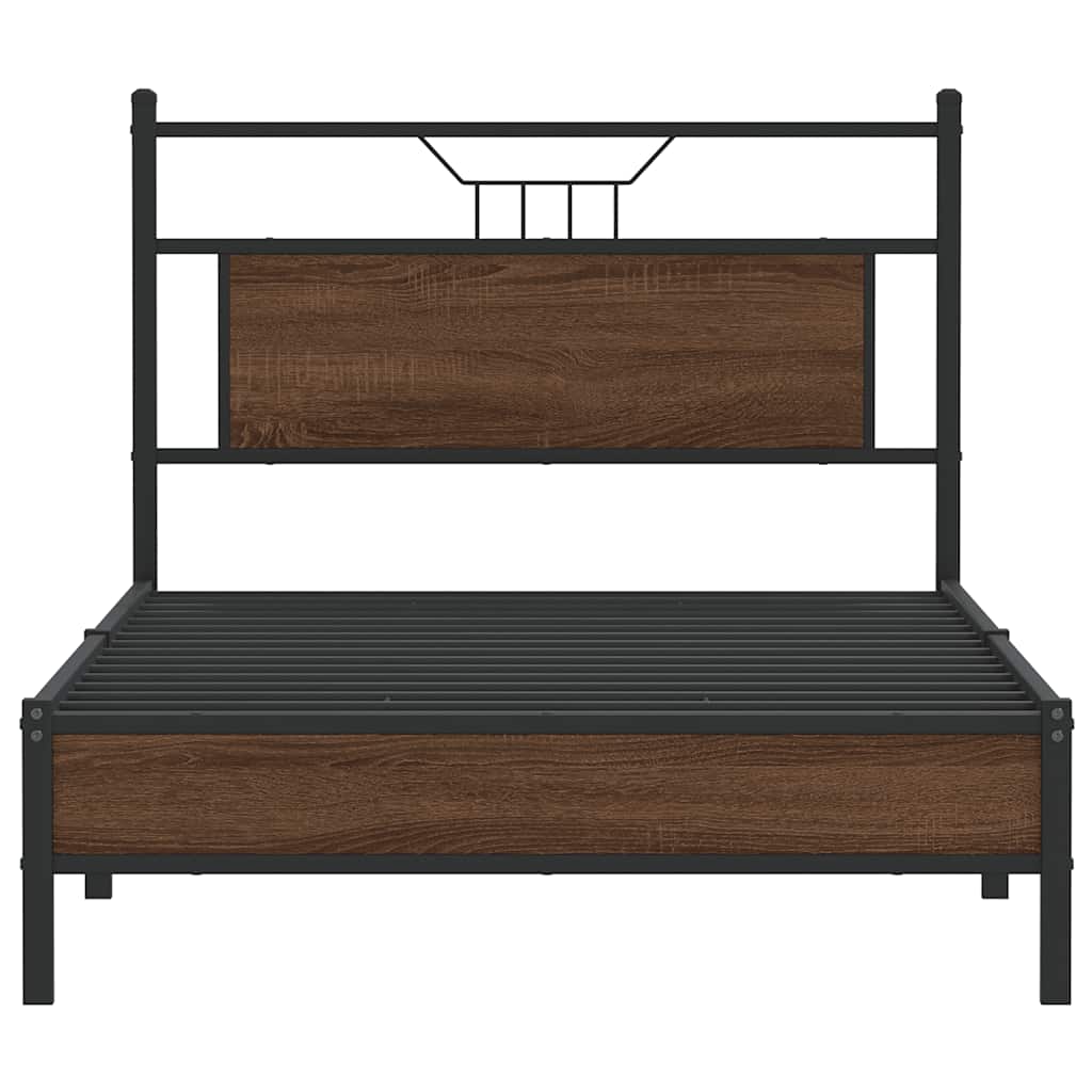 Bettgestell ohne Matratze Braun Eiche 100x200 cm Holzwerkstoff