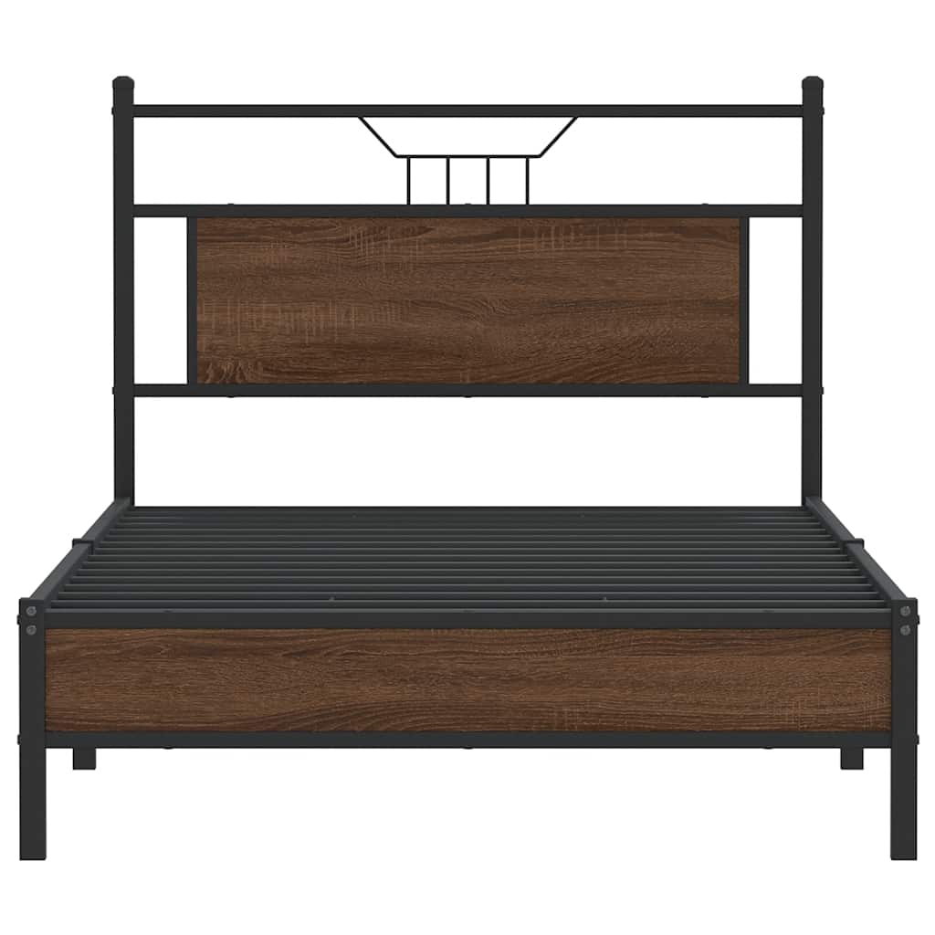 Bettgestell ohne Matratze Braun Eichen-Optik 107x203 cm