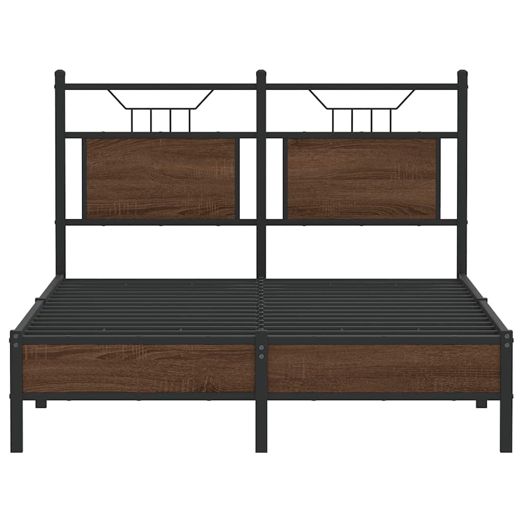 Bettgestell ohne Matratze Braun Eiche 120x190 cm Holzwerkstoff