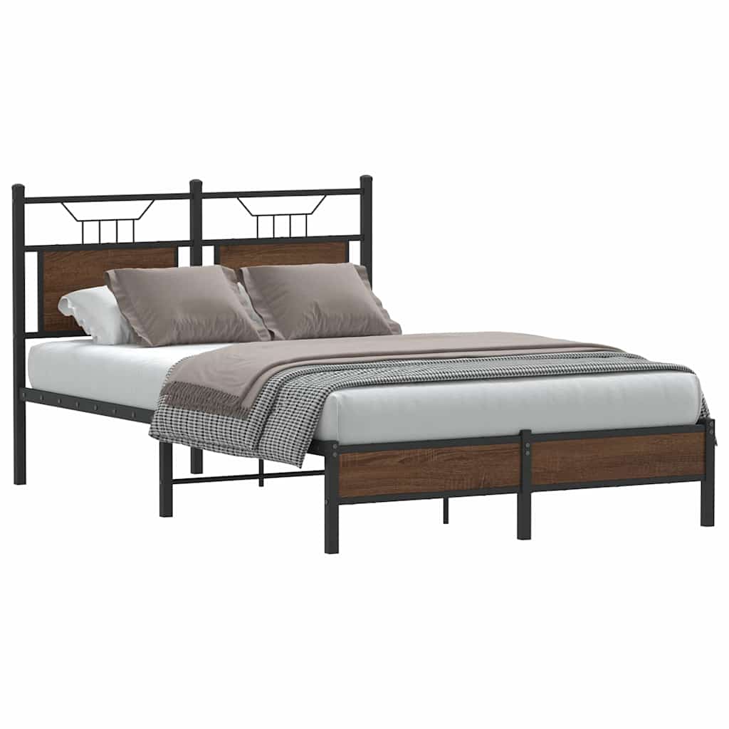 Bettgestell ohne Matratze Braun Eiche 120x190 cm Holzwerkstoff