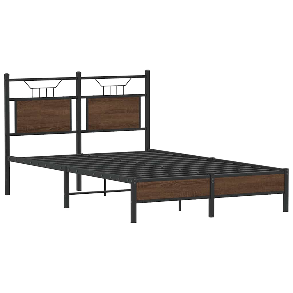 Bettgestell ohne Matratze Braun Eiche 120x200 cm Holzwerkstoff
