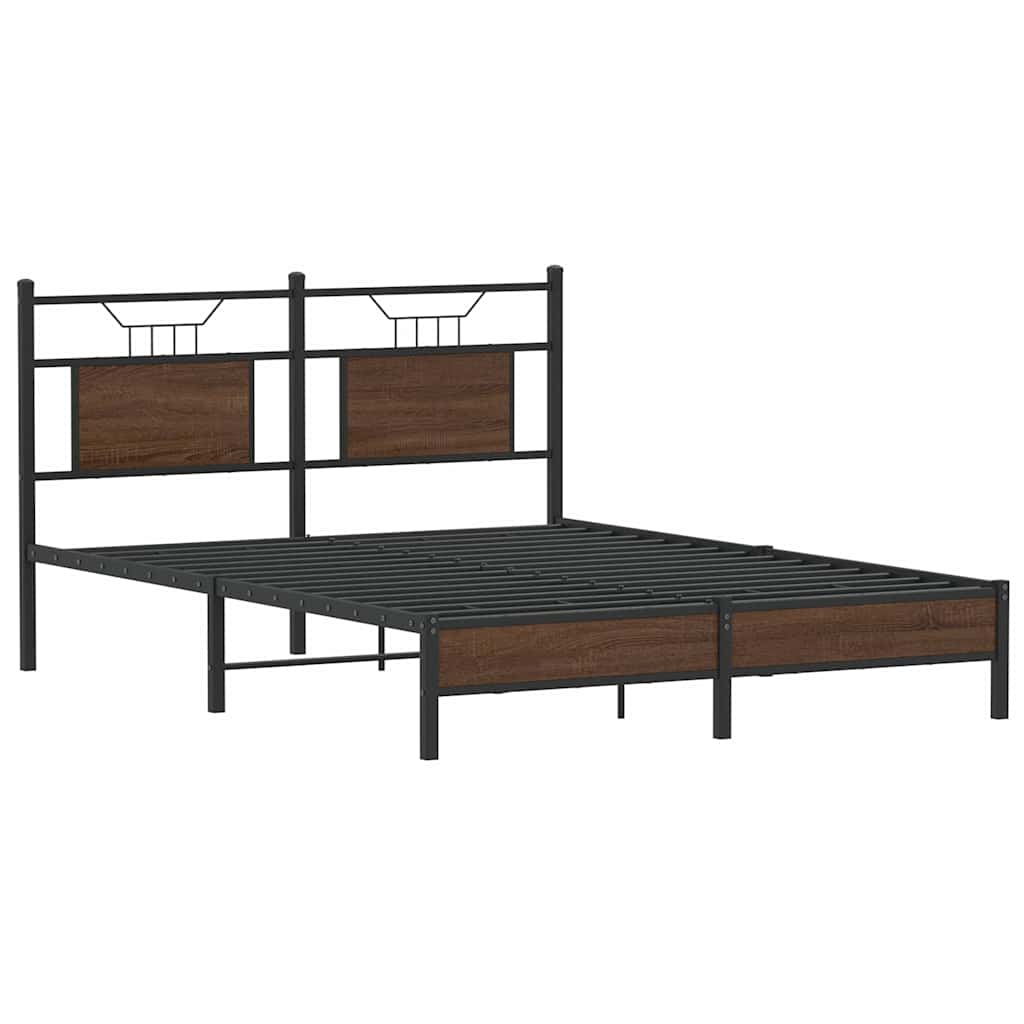 Bettgestell ohne Matratze Braun Eiche 137x190 cm Holzwerkstoff