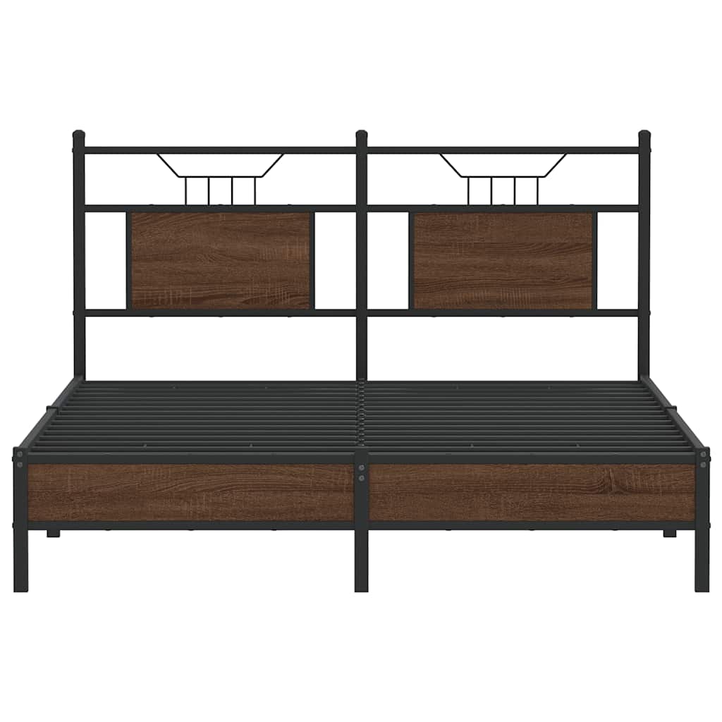 Bettgestell ohne Matratze Braun Eiche 137x190 cm Holzwerkstoff