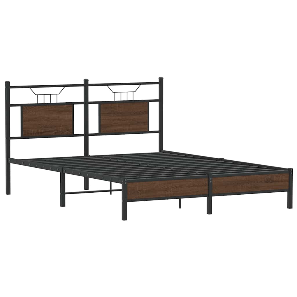 Bettgestell ohne Matratze Braun Eiche 140x190 cm Holzwerkstoff