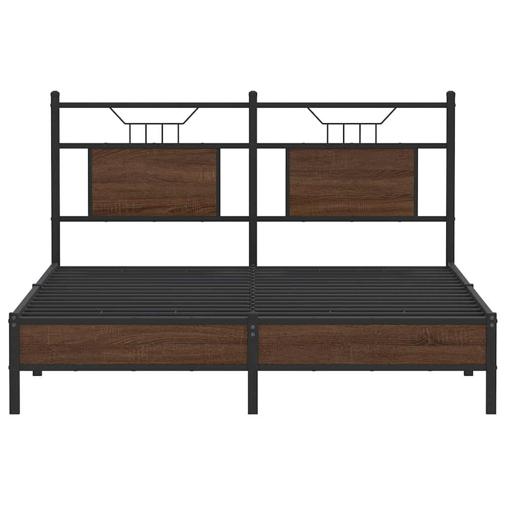 Bettgestell ohne Matratze Braun Eiche 140x190 cm Holzwerkstoff