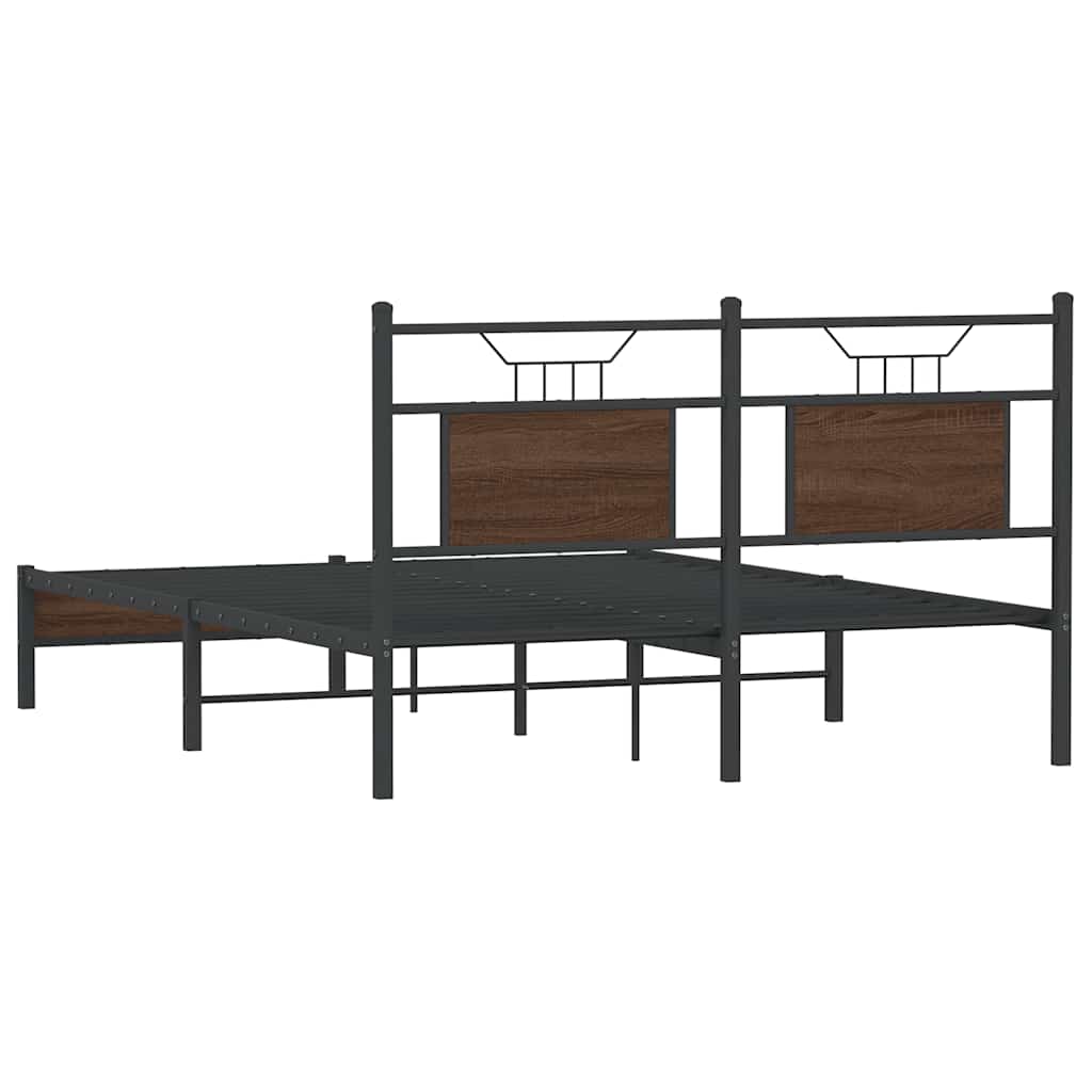 Bettgestell ohne Matratze Braun Eiche 140x190 cm Holzwerkstoff