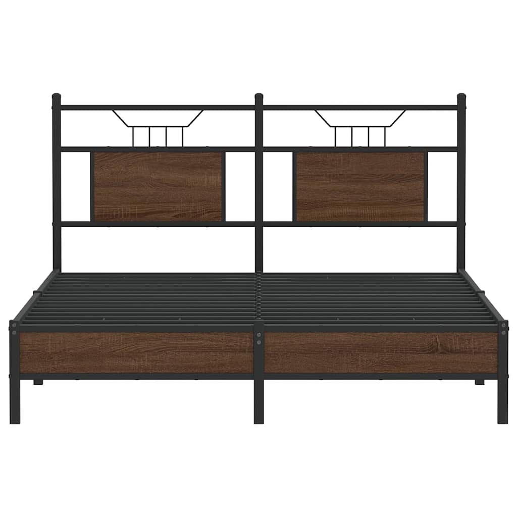 Bettgestell ohne Matratze Braun Eiche 150x200 cm Holzwerkstoff