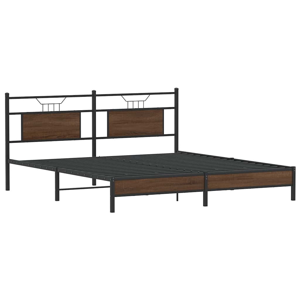 Bettgestell ohne Matratze Braun Eiche 160x200 cm Holzwerkstoff