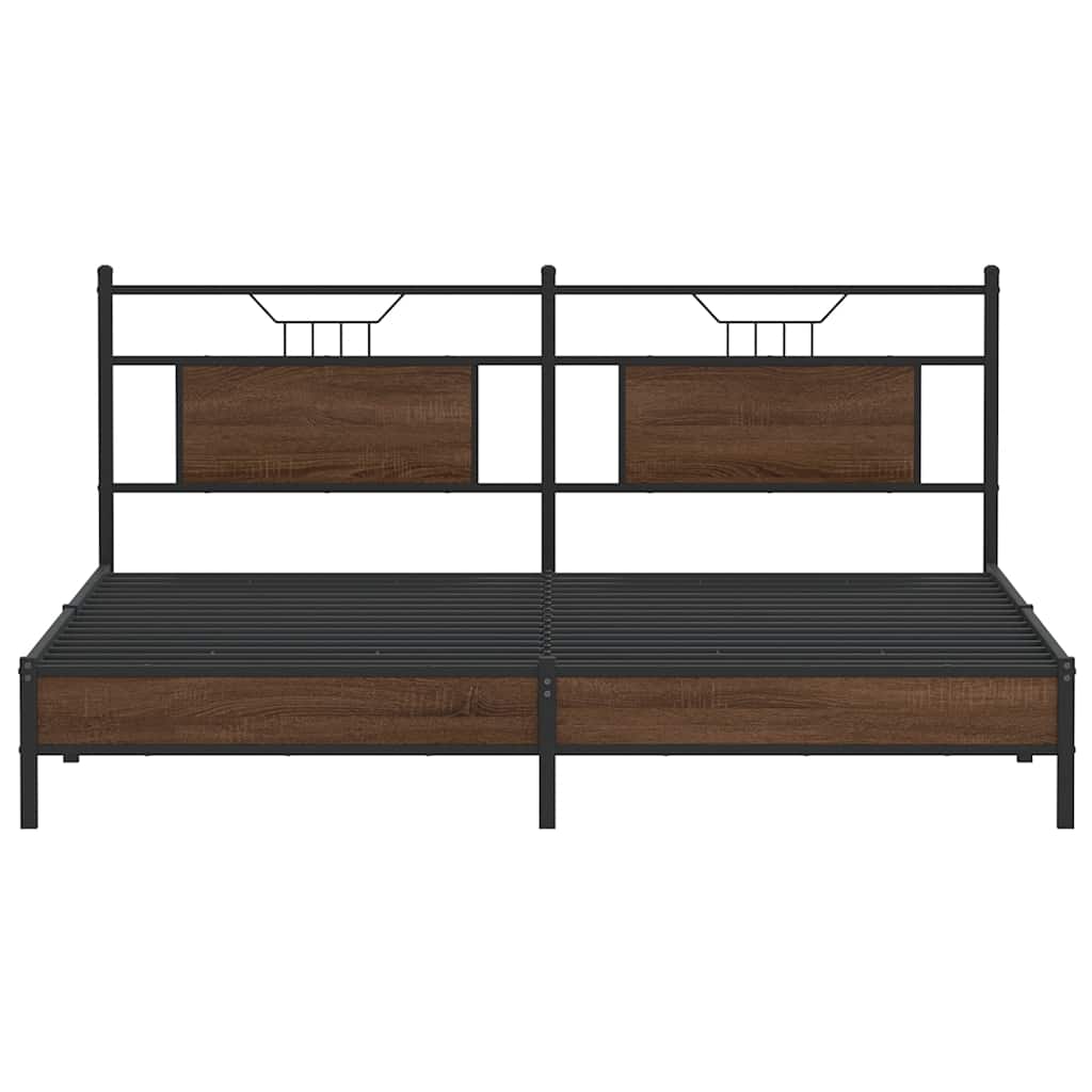 Bettgestell ohne Matratze Braun Eiche 160x200 cm Holzwerkstoff