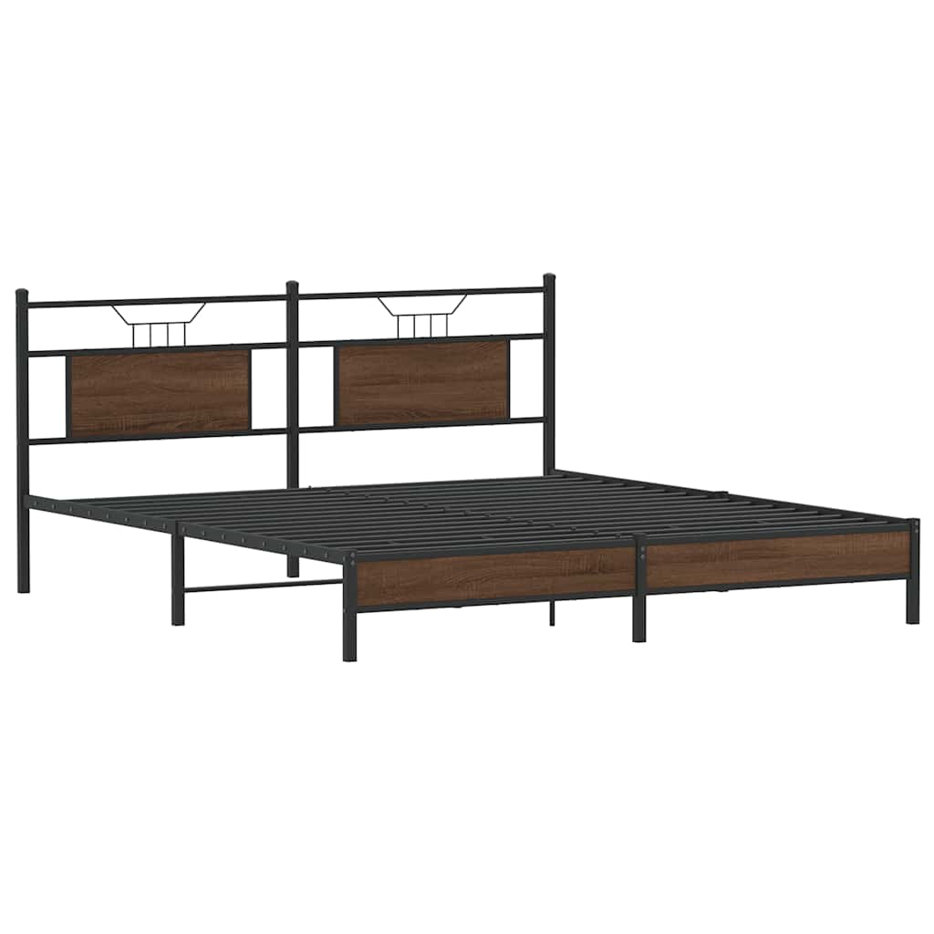 Bettgestell ohne Matratze Braun Eichen-Optik 183x203 cm