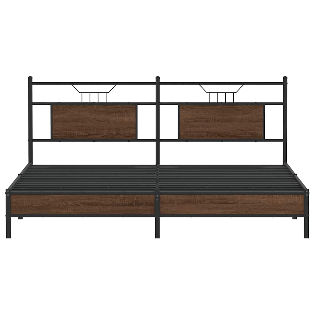 Bettgestell ohne Matratze Braun Eichen-Optik 183x203 cm