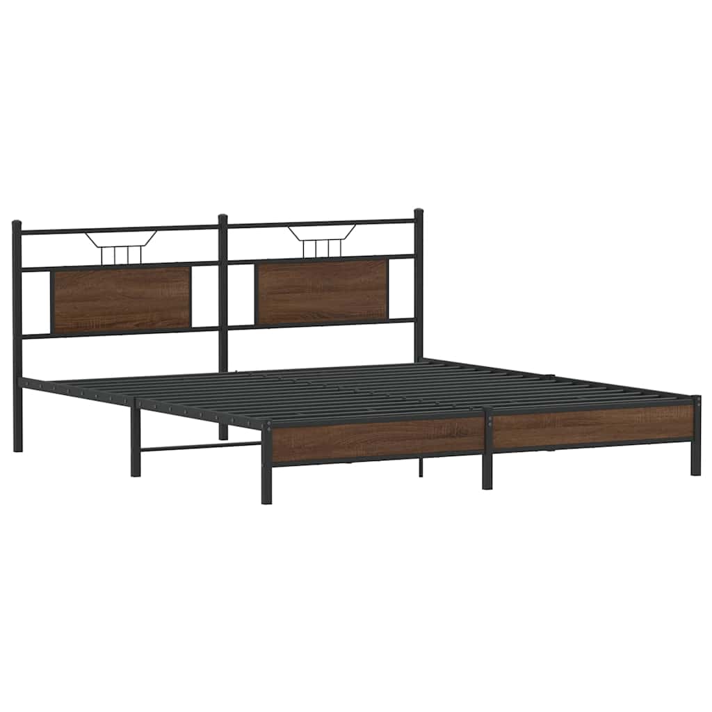 Bettgestell ohne Matratze Braun Eichen-Optik 183x213 cm