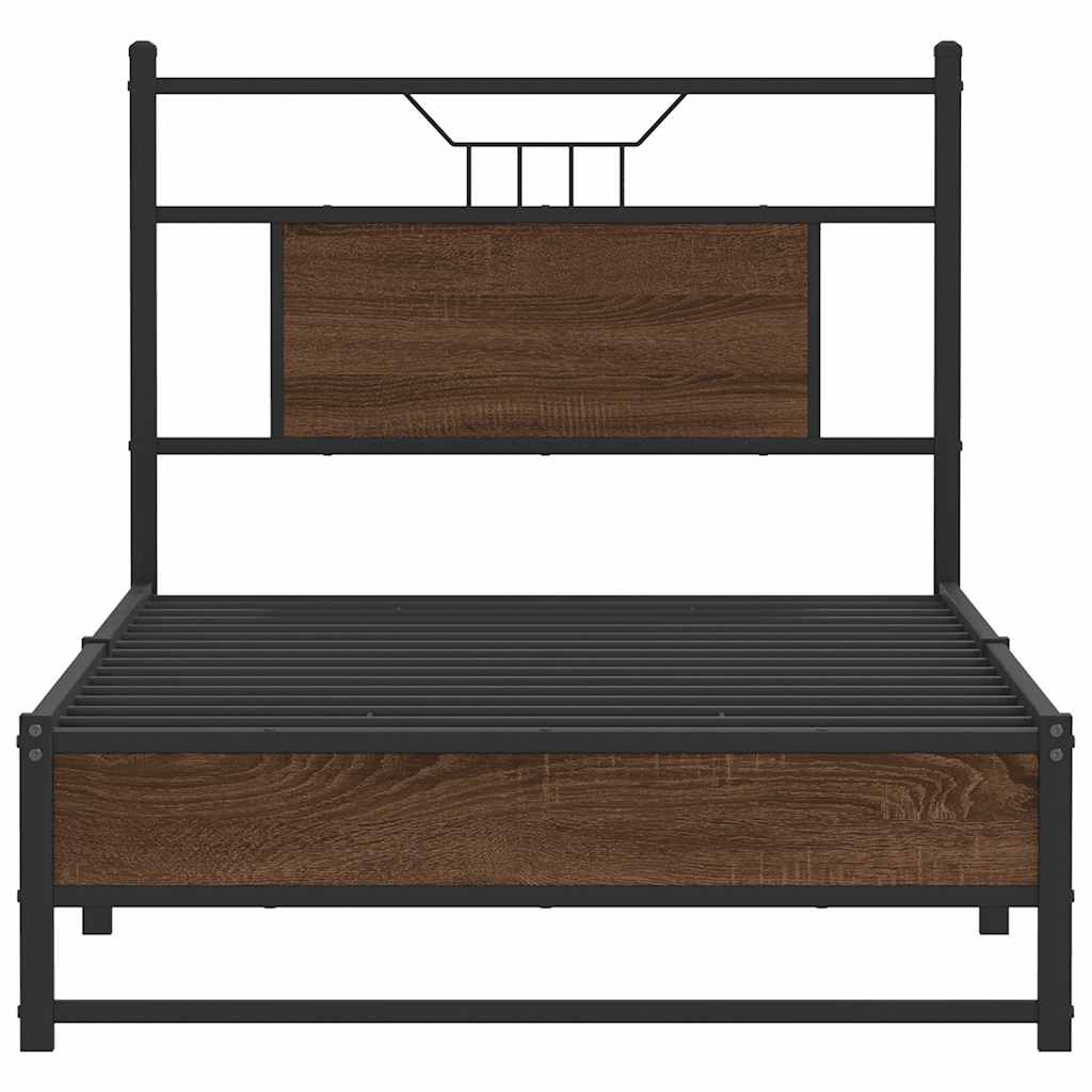 Bettgestell ohne Matratze Braun Eiche 75x190 cm Holzwerkstoff