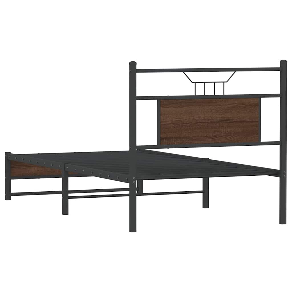 Bettgestell ohne Matratze Braun Eiche 75x190 cm Holzwerkstoff
