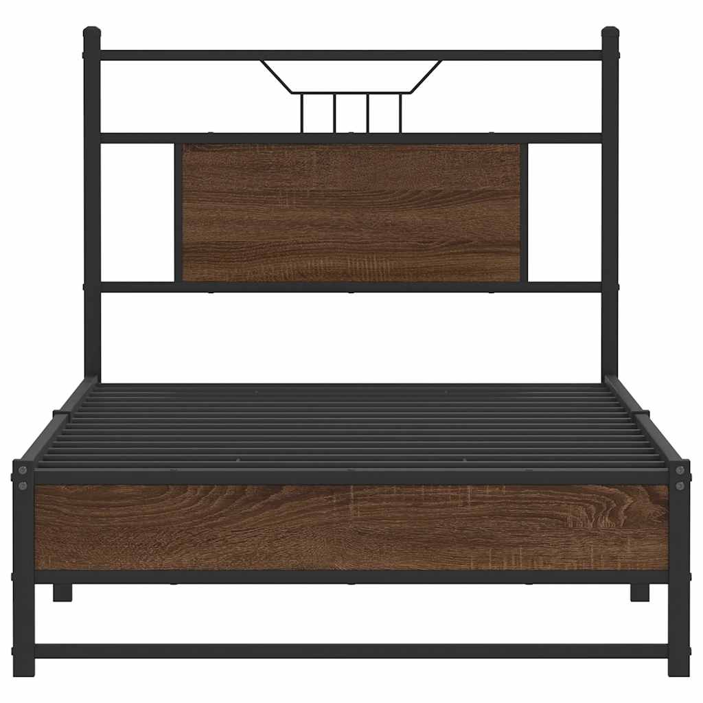 Bettgestell ohne Matratze Braun Eiche 90x190 cm Holzwerkstoff