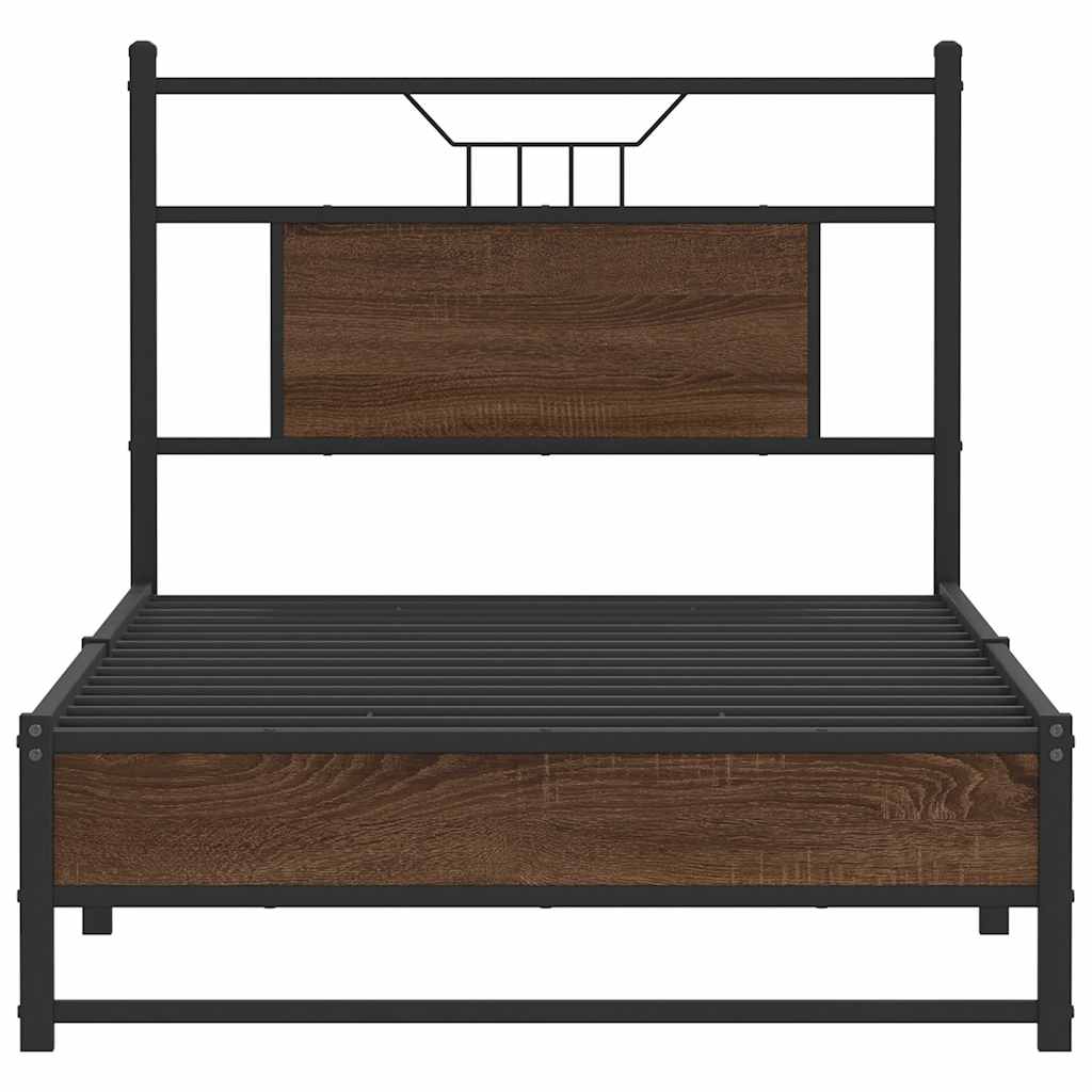 Bettgestell ohne Matratze Braun Eiche 90x200 cm Holzwerkstoff