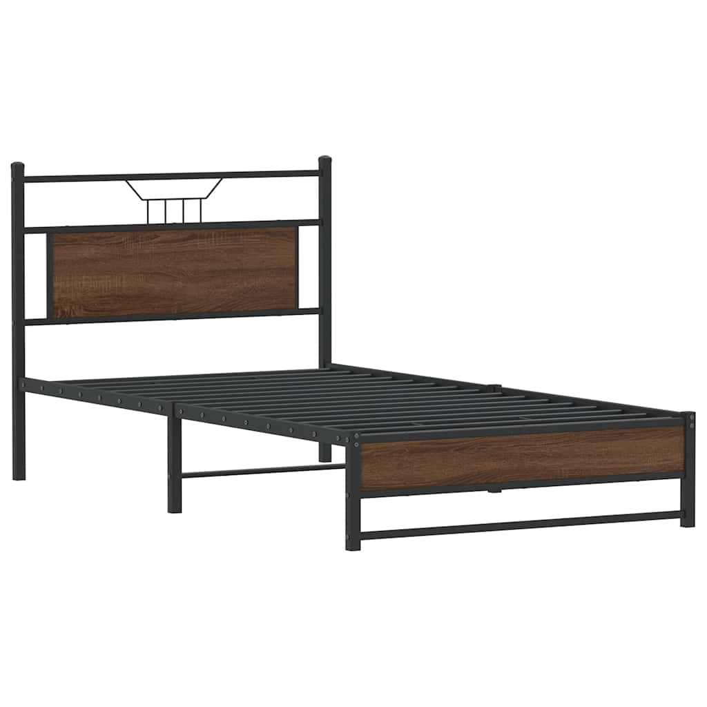 Bettgestell ohne Matratze Braun Eichen-Optik 107x203 cm