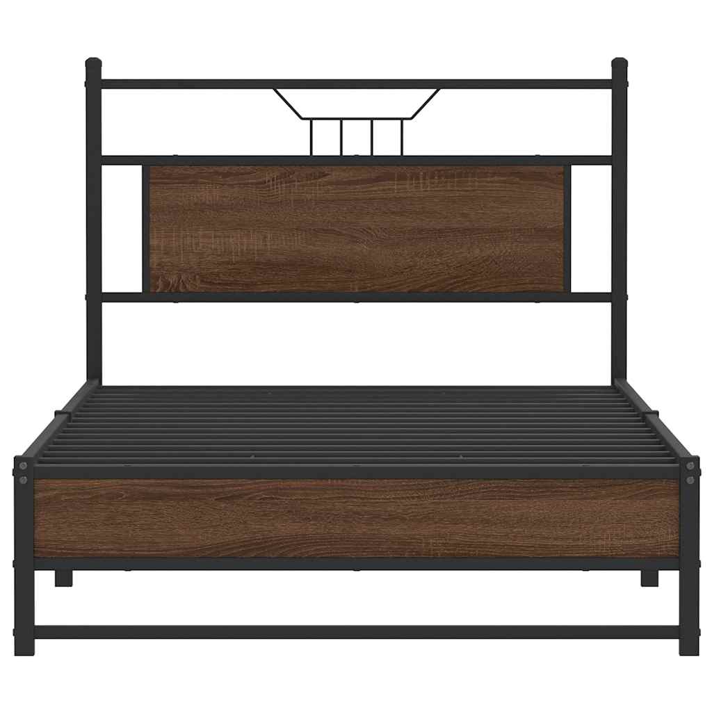 Bettgestell ohne Matratze Braun Eichen-Optik 107x203 cm