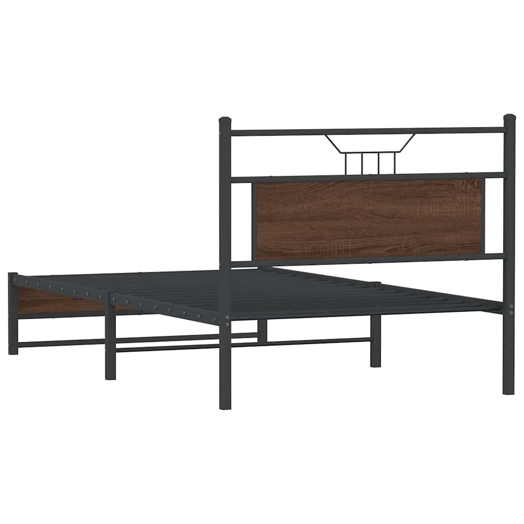 Bettgestell ohne Matratze Braun Eichen-Optik 107x203 cm